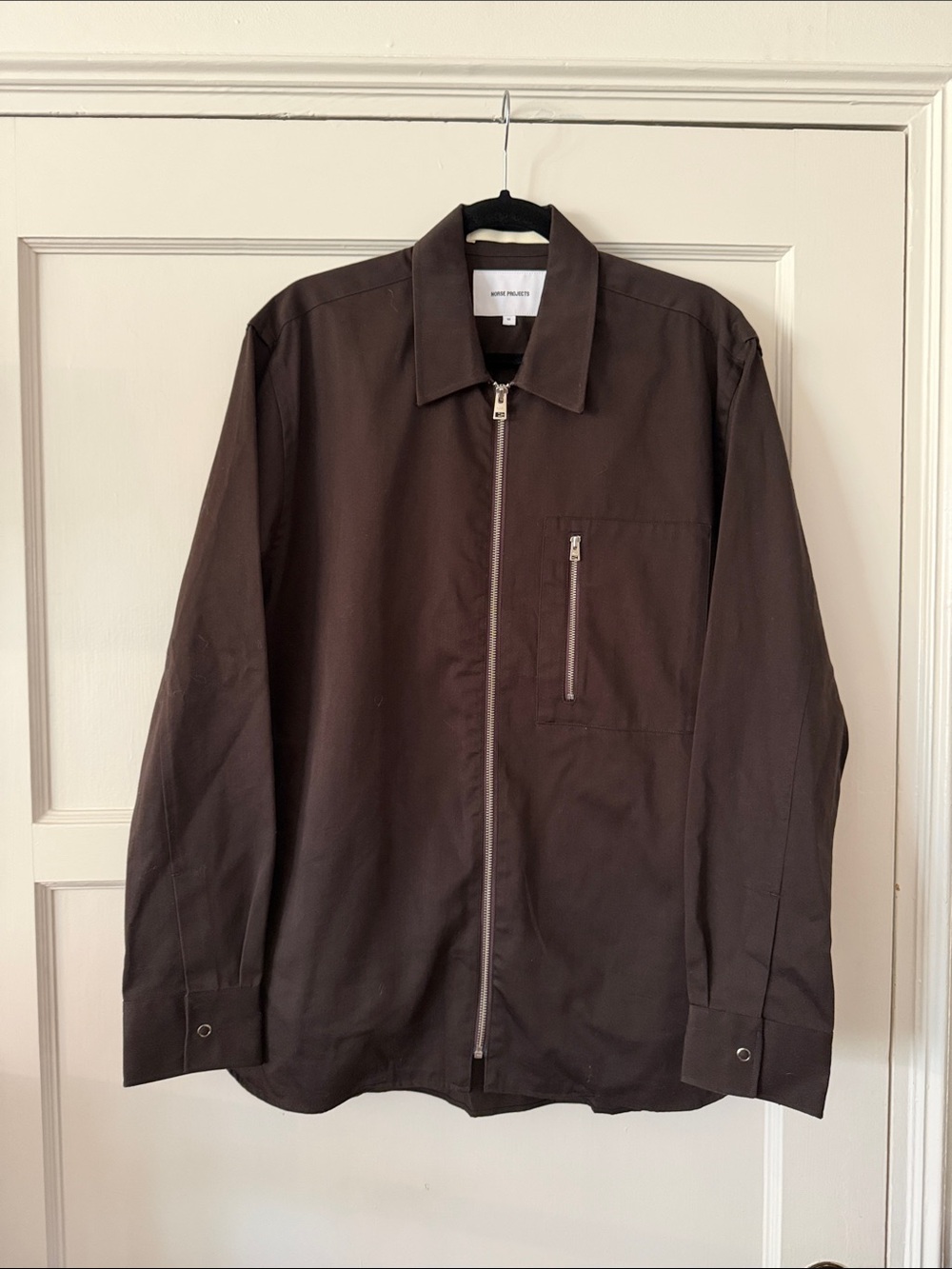 Norse Projects Brown Zip-Front Lightweight Shirt Jacket